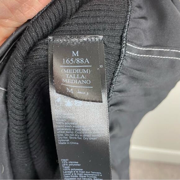 All Saints Black Ribbed Double Layer Sweater Top Medium - Picture 7 of 9